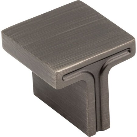 Jeffrey Alexander 1-1/8" Overall Length Brushed Pewter Square Anwick Cabinet Knob 867L-BNBDL